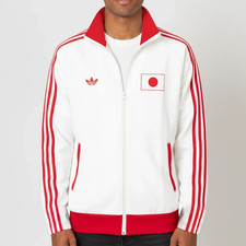 Giacca da pista uomo vintage Adidas Japan Olympic bianca e rossa