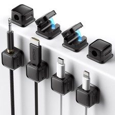 8 Pack Cord Organizer Holder,Costop Strong Adhesive Desk Cable 8Pack, Black