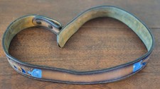 Vintage 28" Tony Lama Belt Western Brown w/ Blue Flowers Tooled Leather Belt