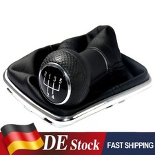 Schaltknauf mit Schaltsack für VW Golf 4 Bora 5 Gang Schwarz Rahmen Chrom 23mm