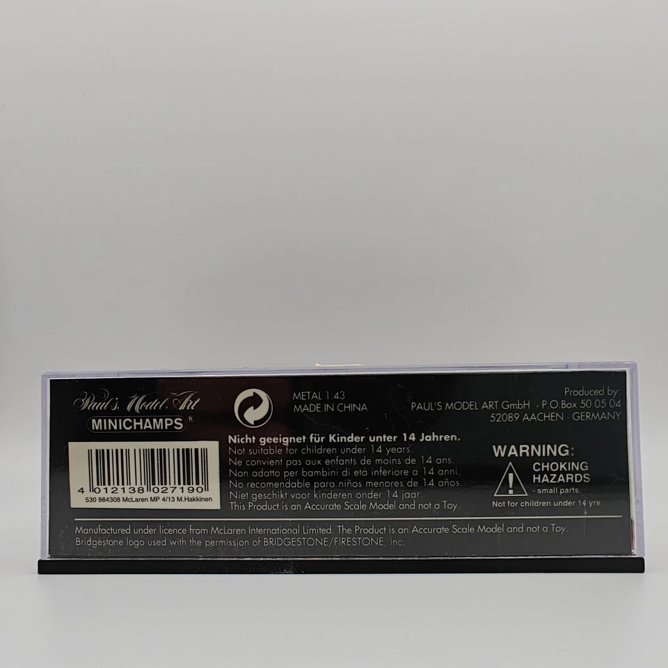 Minichamps F1 McLaren Mercedes MP4/13 - Mika Hakkinen - 1/18 Diecast Model Car Foto 3 de 4