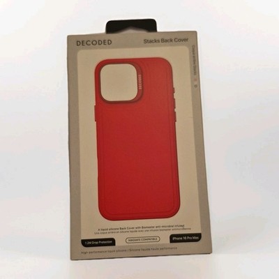 NEW Decoded Apple iPhone 16 Pro Max  Liquid Silicone Stacks Back Cover Case RED