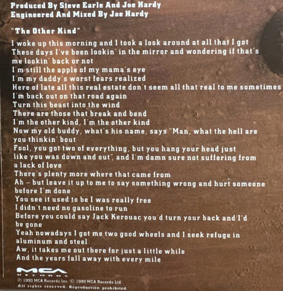 Steve Earle And The Dukes 7” 45rpm Vinyl The Other Kind - Image 3 of 4