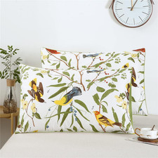 100 Cotton Pillowcases Standard 2 Pillow Cases Decorative Farmhouse Green Leave