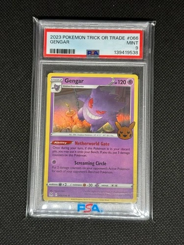 2023 Pokemon TCG Trick or Trade #66 Gengar PSA 9 MINT Stamped