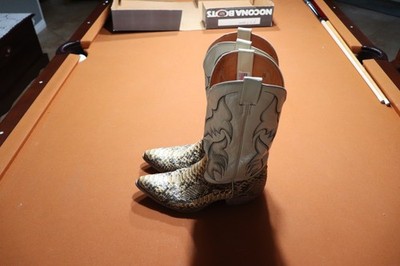 Nocona Natural Python Snakeskin Cowboy Boots Size 9 2E | eBay
