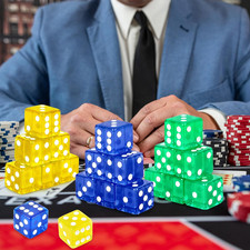 36 Pieces Casino Dice Set 19Mm Large Dice Game Acrylic 6 Sided Colored Dice B...