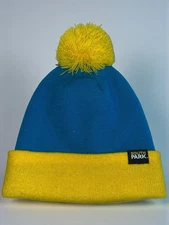 South Park Eric Cartman Cosplay Unisex Beanie Winter Hat Cap Blue Yellow Pom Cuf