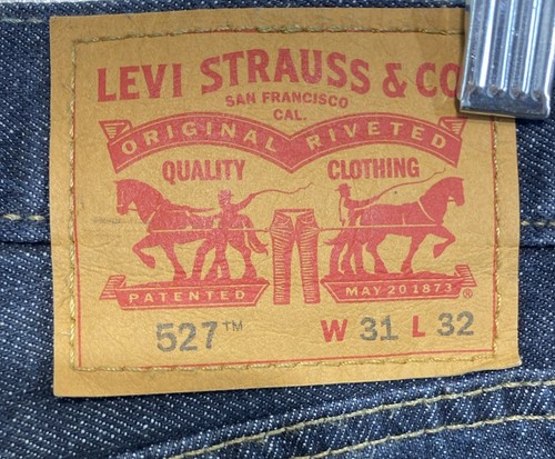 Levis 527 Jeans Mens Size 31x32 Slim Bootcut Dark Wash Denim Pre Creased Pants - Picture 5 of 7