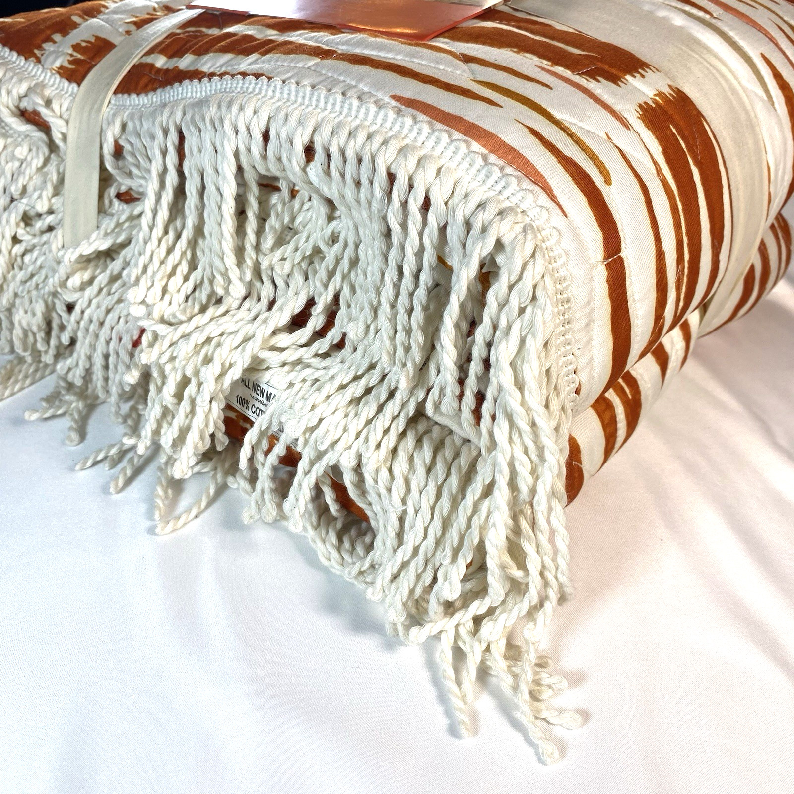 Opalhouse Jungalow FULL/ QUEEN Fringe Groove Print Quilt Earthy Boho Chic NEW