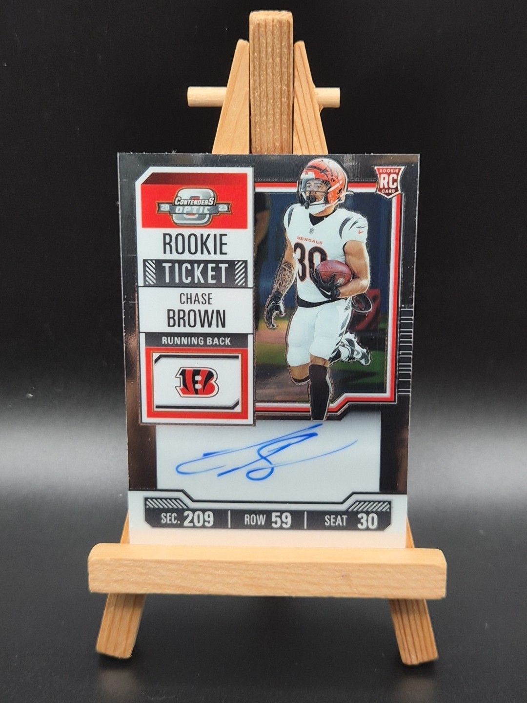 2023 Panini Contenders Optic Rookie Ticket RPS Autographs Chase Brown - Bengals