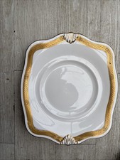 Tuscan China Cake Plate Golden Trim 22cm. X25cm Squarish