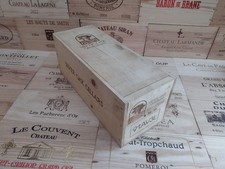 Cassetta porta vino in legno con coperchio ~ cantine rovere argento, California ~ USA, originale.