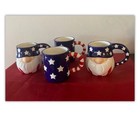 Set of 4 Boston Warehouse Ceramic 18 oz. Mugs Gnomes "Stars&Stripes" #88059 New — photo 4