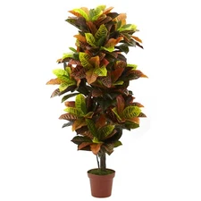 Nearly Natural 6721 Real Touch Croton Artificial Plant 56-inch Green/orange