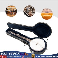 PU Case for Banjos Organizer Hardshell Openback 5-string Banjos Case Black Bag