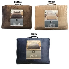 Member's Mark 3 Piece Soft Box Quilted Velvet Bedding Set with Shams, King Size