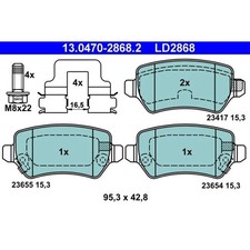 ATE CERAMIC BREMSBELÄGE HA geeignet für OPEL ASTRA G H ZAFIRA COMBO MERIVA