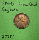 1914-D Lincoln Wheat Cent / Penny 1c  Fine Details Cleaned Key Date US Coin
