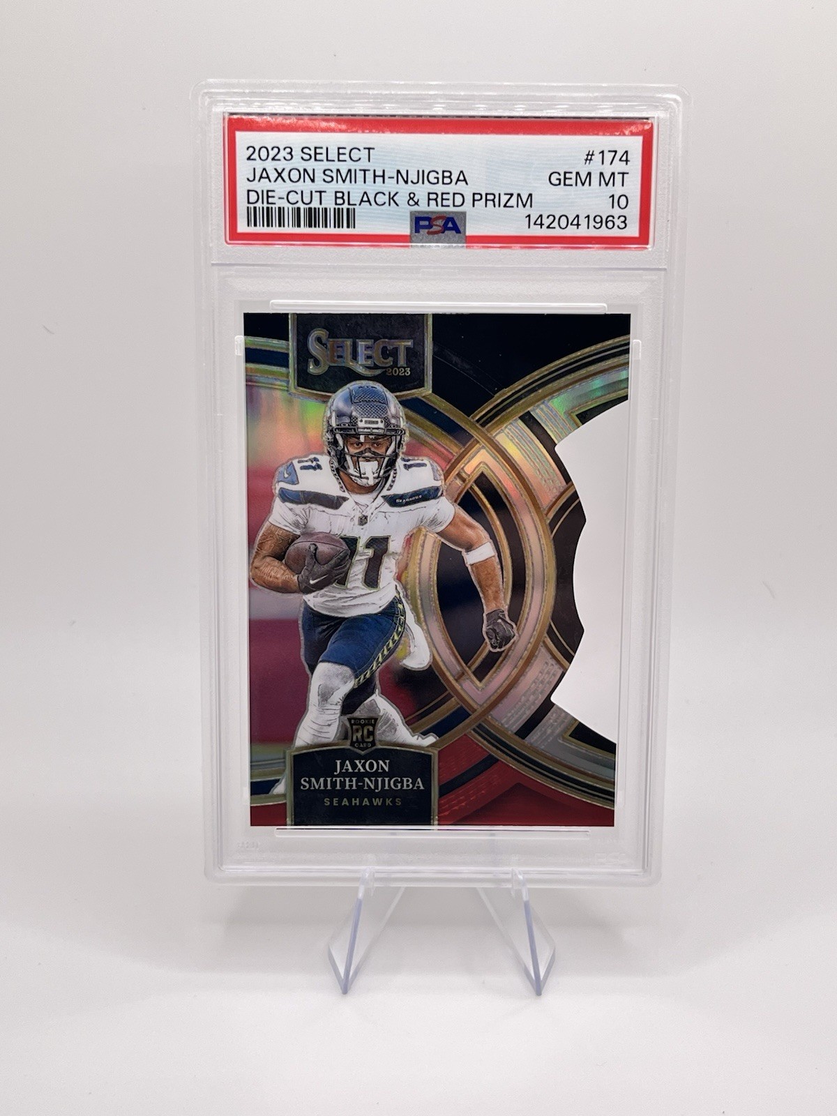 Jaxon Smith-Njigba Panini Select #174 Black/Red Die Cut