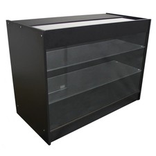 Black K1200 Cabinet Lockable Glass Showcase Counter Retail Product Display Shelf