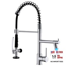 Kitchen Faucet with Pull Down Sprayer,Commercial LED-Chrome LED Kitchen Faucet