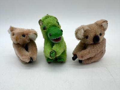 Set (3) Koala Bears + Dragon Plush Clip On Pencil Huggers Australia Wildlife  