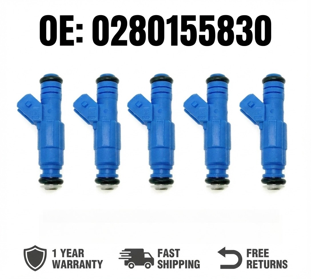 Set of 5 Upgrade Blue Top Fuel Injectors 315cc Fits Volvo C70 XC70 Turbo Reman