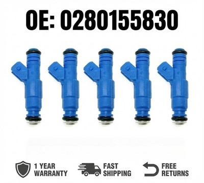 Set of 5 Upgrade Blue Top Fuel Injectors 315cc Fits Volvo C70 XC70 Turbo Reman