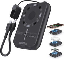 Wireless Portable Charger 10000mAh Magnetic Power Bank USB-C