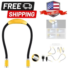 Rechargeable 4 LED Book Light Bright Neck Hug Light, Reading Lights for Readi...