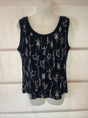Softwear Mark Singer Slinky Juggler Ballerina Penguin Art To Wear Tank Top~L~EUC