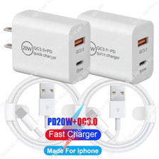 Fast Wall Charger Block PD 20W Power Adapter For iPhone 14 13 12 11 XR iPad LOT