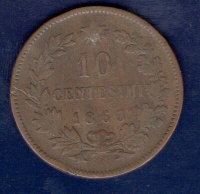 1863 ITALY VITTORIO EMANUELE II 10 CENTESIMI | eBay
