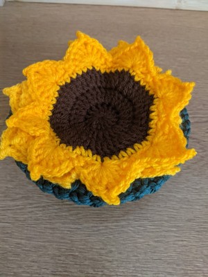 gehäkelte Sonnenblumenuntersetzer