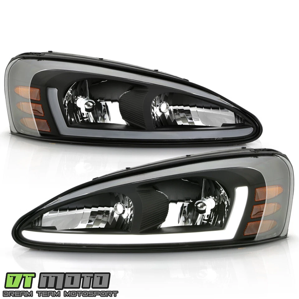 2004-2008 Pontiac Grand Prix Black LED Tube Headlights Headlamps Pair Left+Right - Image 2 of 4