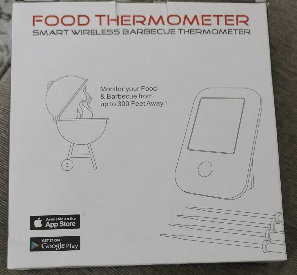 Meat Thermometer Wireless Digital Bluetooth Smart Grill Thermometer 4-Probes