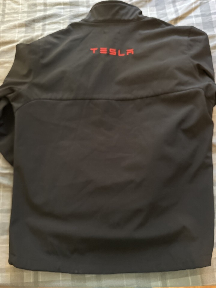 Tesla Motors Soft Shell Full Zip Jacket Coat Black Size L eBay