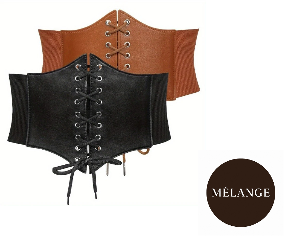 Vintage Underbust Corset Belt with Gothic Choker Style - Handmade Busk Design-image