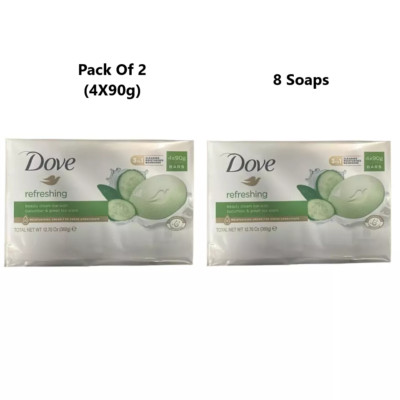 2x DOVE Refreshing Beauty Cream Bar 4 x 90g (8 Seifen)