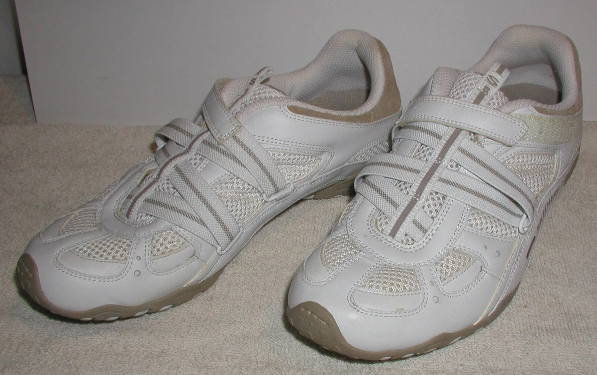 Skechers SN 21751 Woman s White Leather Walking Sneakers Shoes