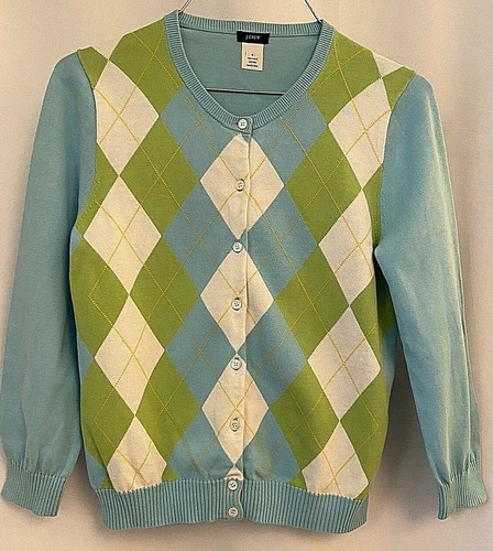 100% Cotton Cardigan Sweater Blue 