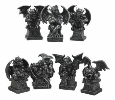 The Allegorical Seven Deadly Sins Gargoyle Figurine Set of 7