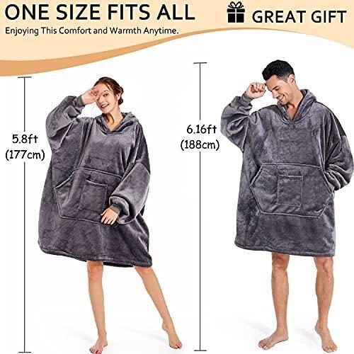 REDESS Blanket Hoodie Sweatshirt, Wearable Blanket Oversized Sherpa with  Sleeves | eBay