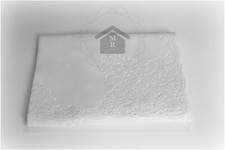 COPRILETTO PURO LINO 100% RICAMO INTAGLIO BIANCO