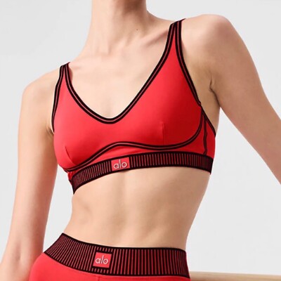 Bra Alo Red Leggings Alo Yoga Airlift Line Up Bra Red Hot Summer XS