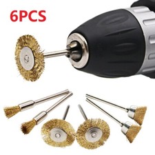 6PCS 3mm Shank Copper Wire Brush Electro Polishing Remove Rust