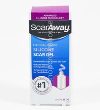ScarAway medical grade SILICONE SCAR GEL .35oz Diminish Old  New Scars 02/2027