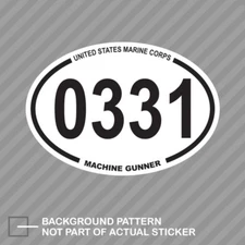 United States Marine Corps MOS 0331 Infantry Machine Gunner Oval Sticker usmc