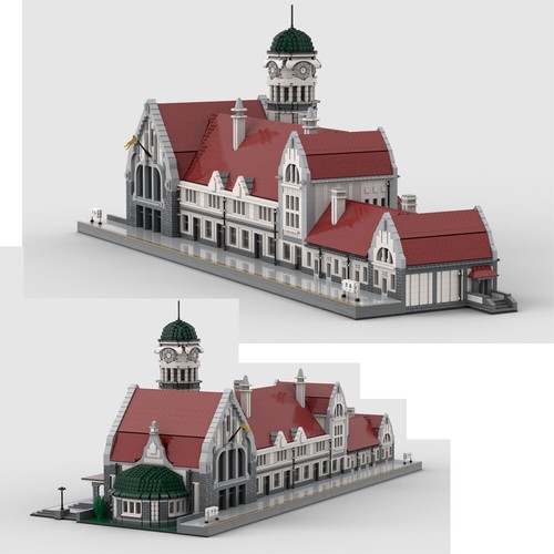 ZITIANYOUBUILD Modular Old Railway Station Model Architecture with 9 Modules - Picture 3 of 7